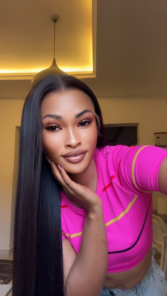 26" Bone Straight 400g Bundle + 13x6 HD Frontal Lace (Black)